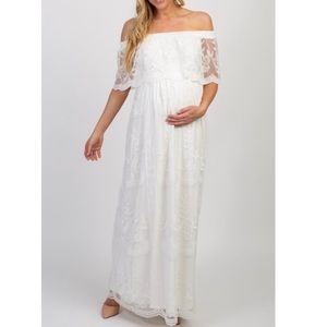Pinkblush Maternity off the shoulder dress